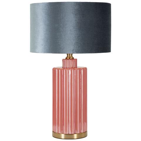Lampada Da Tavolo Helene Tower In Vetro Rosso E Blu Con Paralume In Tessuto — Ø 40 Cm - Foto 1