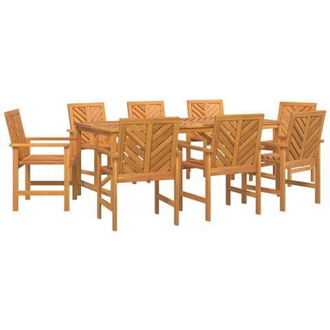 Set da Pranzo per Giardino 9 pcs Marrone - Foto 1