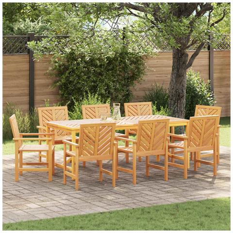 Set da Pranzo per Giardino 9 pcs Marrone - Foto 2
