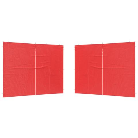 Parete per tenda da festa 2 pcs Rosso 300 x 195 cm PE e Acciaio - Foto 1