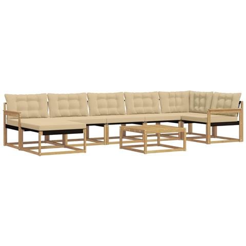 Set di divani da esterno 8 pcs Bianco e Beige - Foto 1