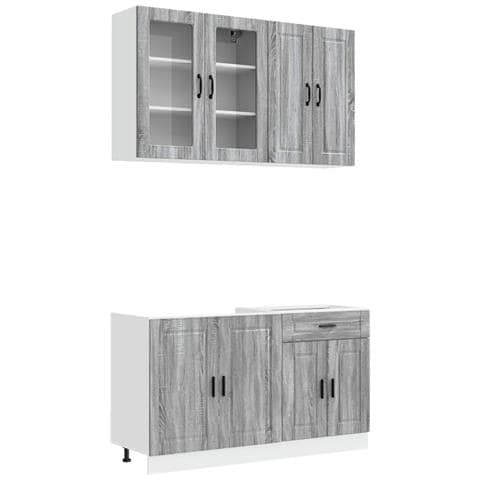 Unità Cucina PORTO 4 pcs Sonoma grigio Legno ingegnerizzato - Foto 1