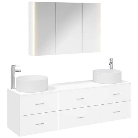 Set di mobili per il bagno 4 pcs Bianco - Foto 1