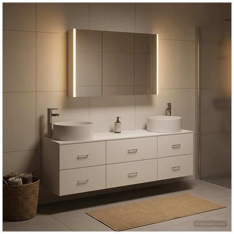 Set di mobili per il bagno 4 pcs Bianco - Foto 2