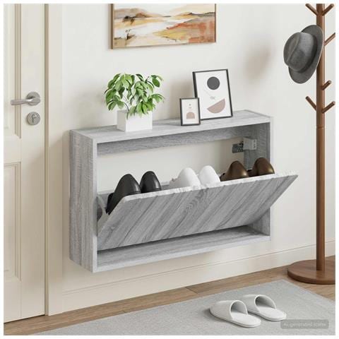 Mobiletto per Scarpe da Muro ZWOLLE 71 x 17 x 43 cm - Foto 2