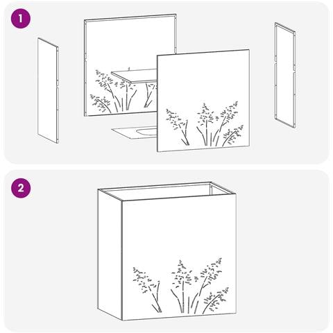 Vaso da giardino Antracite 50 x 30 x 49 cm - Foto 9