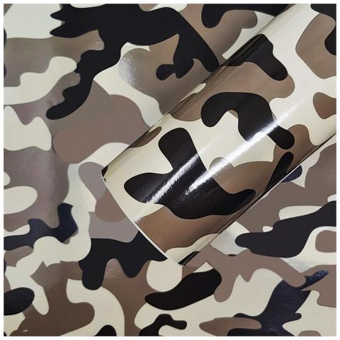 Foglio Pellicola Adesiva per Wrapping Mimetico Desert, 120 x 152 cm - Foto 1