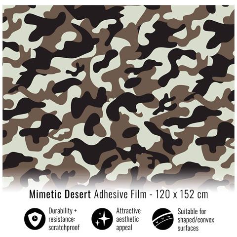 Foglio Pellicola Adesiva per Wrapping Mimetico Desert, 120 x 152 cm - Foto 2