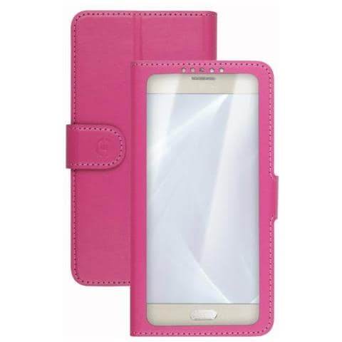 Custodia a Libro Universale per Smartphone 5.0 "- 5.5" Colore Rosa - Foto 1