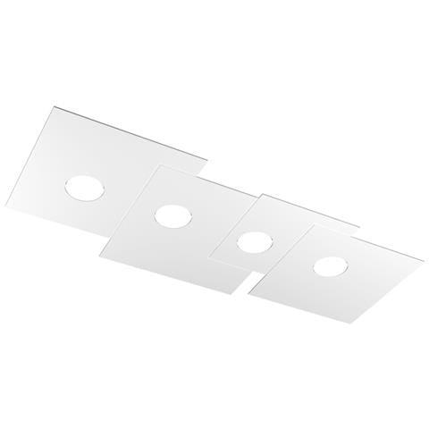TOP LIGHT - Plafoniera Moderna Rettangolare Carpet Metallo Bianco 4