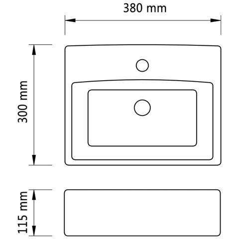 Lavandino Con Foro Per Rubinetto 38x30x11,5 Cm Ceramica Argento - Foto 2