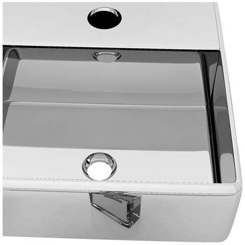Lavandino Con Foro Per Rubinetto 38x30x11,5 Cm Ceramica Argento - Foto 5