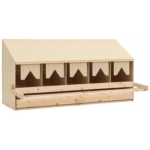 Casetta Cova per Galline 5 Scomparti 117x33x54 cm Legno di Pino - Foto 2