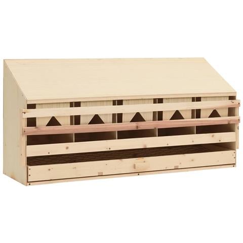 Casetta Cova per Galline 5 Scomparti 117x33x54 cm Legno di Pino - Foto 1
