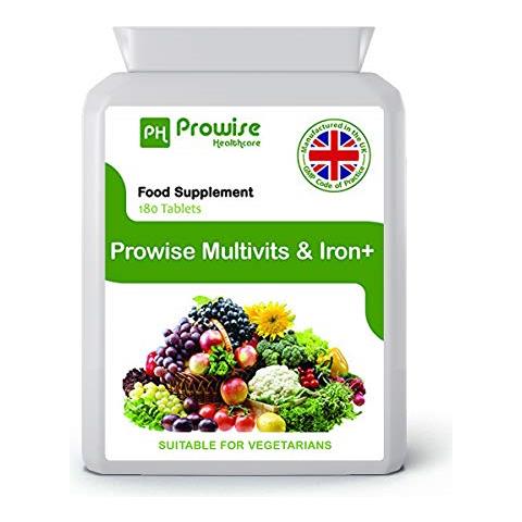 Compresse Multivitaminico E Di Ferro 180 (dose Di 6 Mesi) - Supplemento Multivitaminico Giornaliero Al Giorno - Prodotto Nel Regno Unito Con Qualità Garantita Gmp - Adatto Ai Vegetariani Di Prowise Healthcare - Foto 1