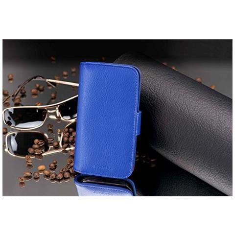 Custodia Compatibile Con Nokia Lumia 929 / 930 In Blu Marina - Coperchio Protettivo Con Chiusura Magnetica E 3 Slot Per Carte - Foto 2