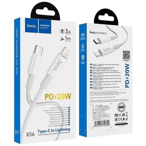 Cavo Usb C Ligthning Per Iphone Power Delivery 20w 3a Nylon 1m X56 Bianco - Foto 13