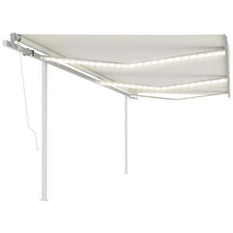 Tenda da Sole Automatica con Sensore Vento e LED 6x3 m Crema - Foto 1