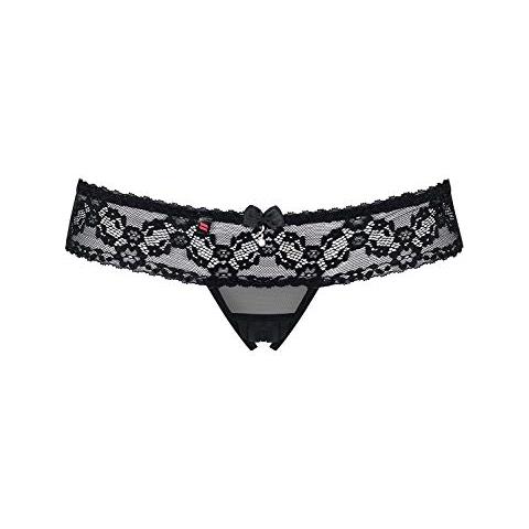 837-THC-1 L / XL Pantaloncino Thong panties Nero - Foto 1