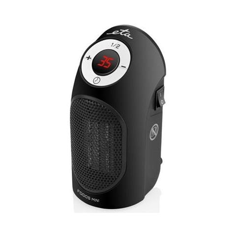 Heater 162390000 Fogos Mini Termoventilatore, 400 W, Adatto Per Stanze Fino A 8 M², Nero - Foto 1