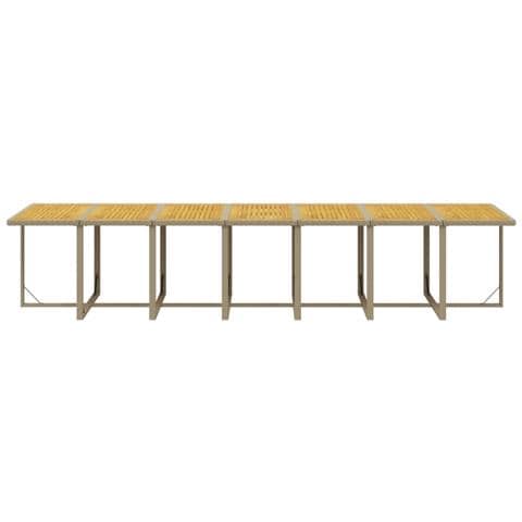 Set Da Pranzo Per Giardino 19pz Con Cuscini In Polyrattan Beige - Foto 2