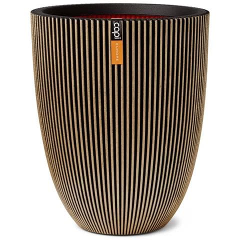 Vaso Elegante Groove 34x46 Cm Nero E Oro - Foto 1