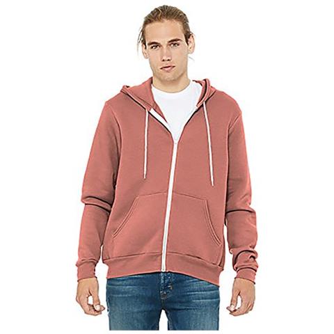 Felpa Con Cappuccio E Zip Intera In Pile Di Poli-cotone Bella + Canvas S Malva - Foto 1