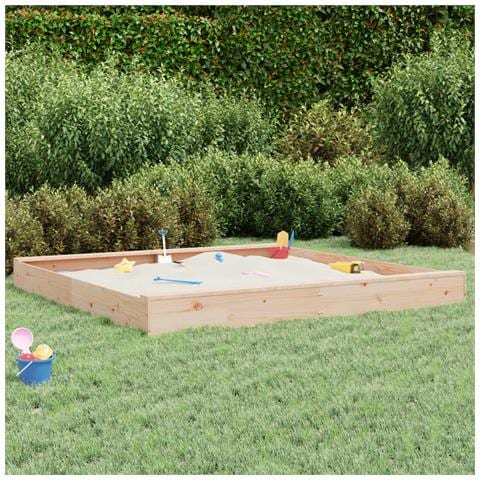 Sabbiera Con Sedute Quadrata In Legno Massello Di Pino - Foto 1