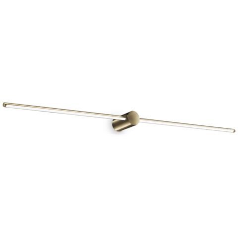Applique Da Parete Contemporaneo Filo Alluminio Ottone Led 16w 3000k Ip44 - Foto 1