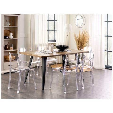 Set Di 2 Sedie Da Pranzo Trasparente Covington - Foto 1
