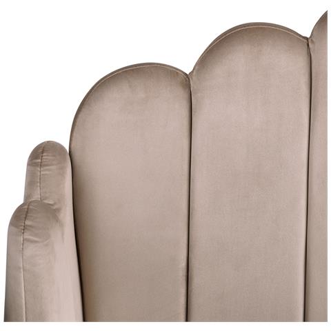 Letto Matrimoniale Velluto Tortora 160 X 200 Cm Ambillou - Foto 2