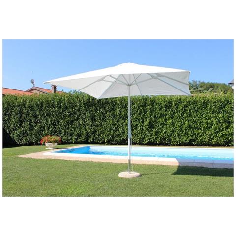 Ombrellone Da Giardino 3x3 Mt Con Palo Centrale In Alluminio E Telo In Poliestere Cleo - White - Foto 2