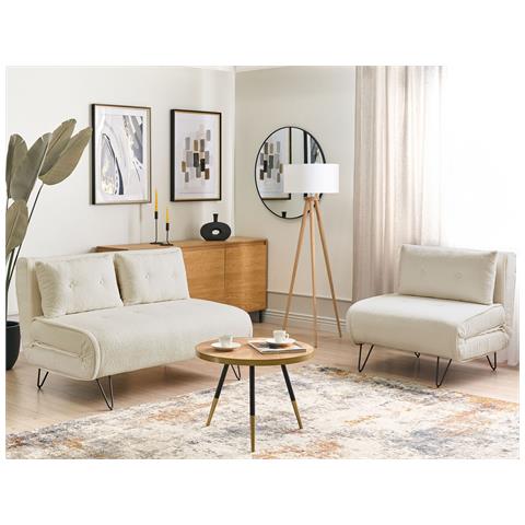 Set Da Salotto 3 Posti Vestfold Bouclé Bianco Sporco - Foto 1