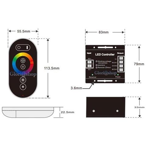 Centralina Telecomando Per Striscia Led Rgb Controller Wireless 12v - Foto 2