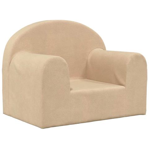 Divano Per Bambini Crema In Morbido Peluche - Foto 2