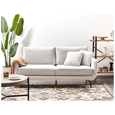 Divano 3 Posti Vesala Tessuto Bianco Sporco - Foto 1