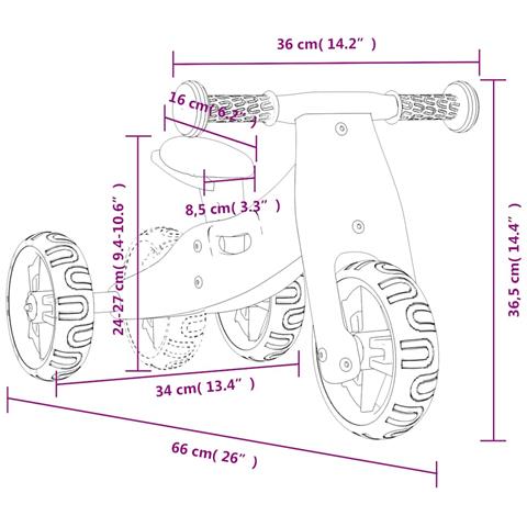 Bicicletta Senza Pedali per Bambini 2 in 1 Rosa - Foto 2