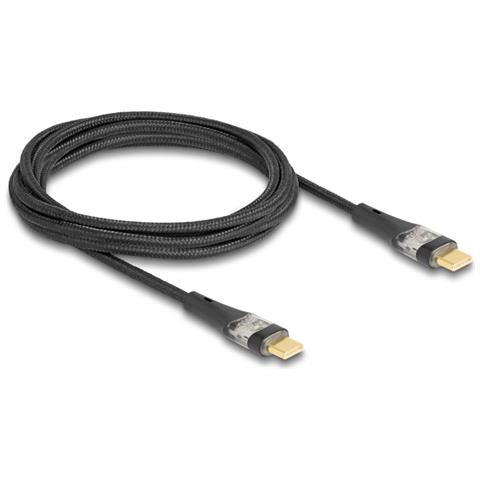 Cavo dati e ricarica rapida USB 2.0 Cavo USB Type-C maschio-maschio trasparente PD 3.0 da 100 W 2 m - Foto 1