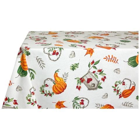 Tovaglia Per Salotto Cucina Tavolo 100% Cotone Made In Italy Zucca Rp 140x180 Zucca - Foto 5