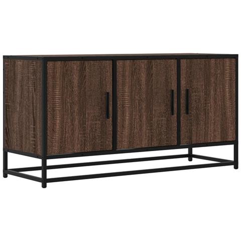 Mobile Tv Rovere Marrone 100x35x50 Cm Legno Multistrato Metallo - Foto 2