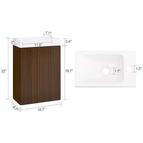 Mobile Sottolavabo 40x22x56 Cm Bzr196-br - Foto 2