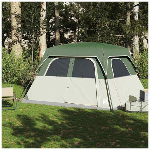 Tenda Familiare Cabina per 6 Persone Verde Impermeabile - Foto 2