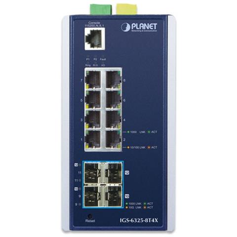 IGS-6325-8T4X switch di rete Gestito L3 Gigabit Ethernet (10/100/1000) Blu, Grigio - Foto 2