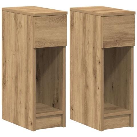 Comodini con Cassetto 2 pz Rovere Artigianale 20x36x60 cm - Foto 1