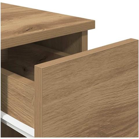 Comodini con Cassetto 2 pz Rovere Artigianale 20x36x60 cm - Foto 9