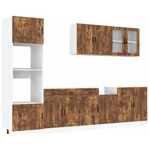 Set Mobili da Cucina 7 pz Kalmar Rovere Fumo Legno Multistrato - Foto 1