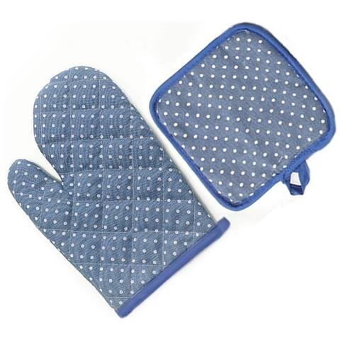 Set Di Guanti E Presine Per Forno A Microonde Da Cucina - Protezione Termica Darkblue - Foto 4