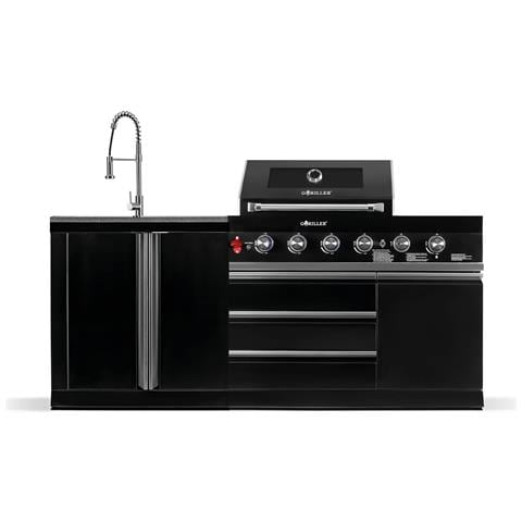 ® Blackback S8 Cucina Da Esterno, Barbecue A Gas Con Lavello, Acciaio Inox, Nero - Foto 1