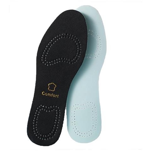 Paio Di Solette In Pelle Nera - Comfort In Vera Pelle E Lattice, Traspiranti E Ammortizzanti 43-44 - Foto 1