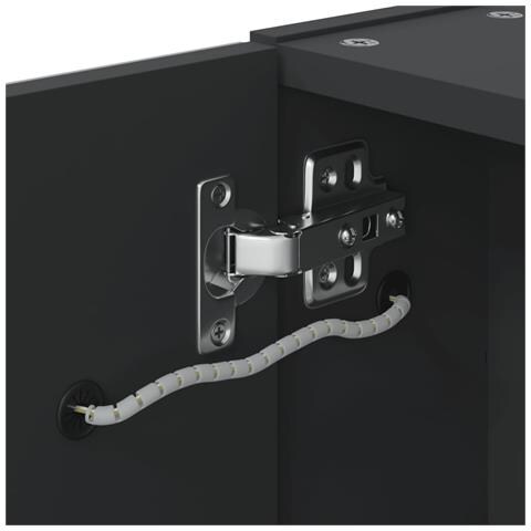 Armadietto Bagno con Specchio e LED Nero 60x13x52 cm - Foto 9